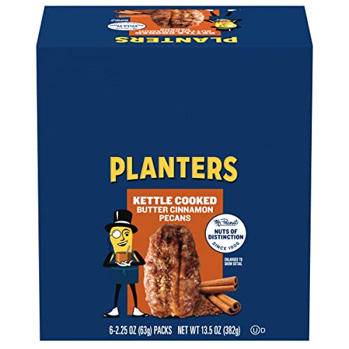 0029000025523 - PLANTERS KETTLE COOKED BUTTER CINNAMON PECANS 2.25 OZ PACK (PACK OF 6)