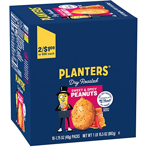 0029000027947 - PLANTERS SWEET AND SPICY DRY ROASTED PEANUTS, 1.75 OZ. (18-PACK)