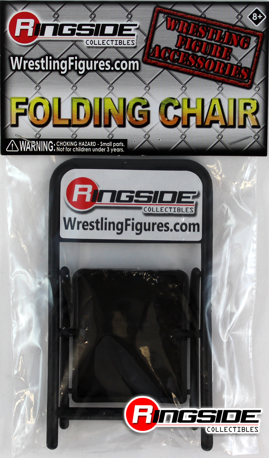 0002910128591 - FOLDING CHAIR (BLACK) - RINGSIDE EXCLUSIVE TOY WRESTLING ACTION FIGURE ACCESSORY