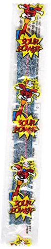 0029126133652 - SOUR POWER BLUE RASPBERRY, INDIVIDUALLY WRAPPED BELTS (PACK OF 150)