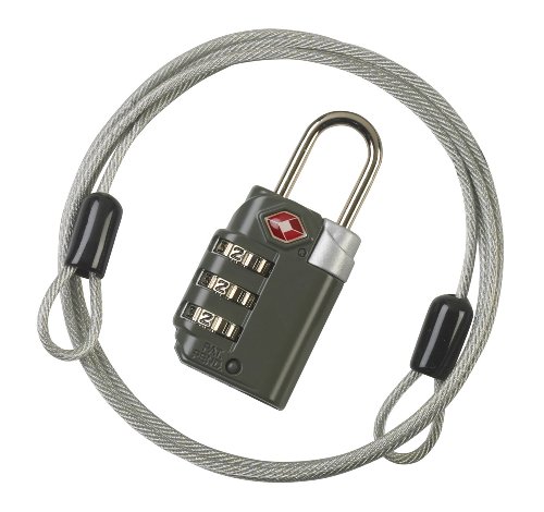 0029275310096 - LEWIS N. CLARK TRAVELSENTRY 3-DIAL COMBO LOCK WITH 48 INCH CABLE, GREY, ONE SIZE