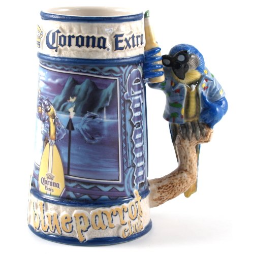 0029441034993 - CORONA EXTRA BLUE PARROT CLUB COLLECTIBLE BEER STEIN 30 OUNCE