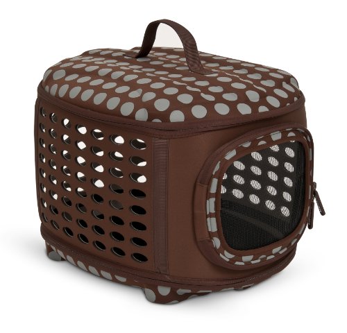 0029695217876 - PETMATE 21787 CURVATIONS CAT AND DOG RETREAT KENNEL AND CARRIER, BROWN/GRAY