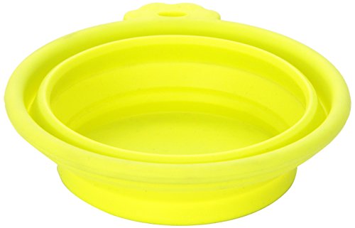 0029695233685 - PETMATE 23368 SILICONE ROUND 1.5-CUP TRAVEL BOWL FOR PETS, GO-GO GREEN