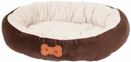 0029695269448 - ASPEN PET OVAL CUDDLER PET BED, 20-INCH BY 16-INCH, CHOCOLATE BROWN