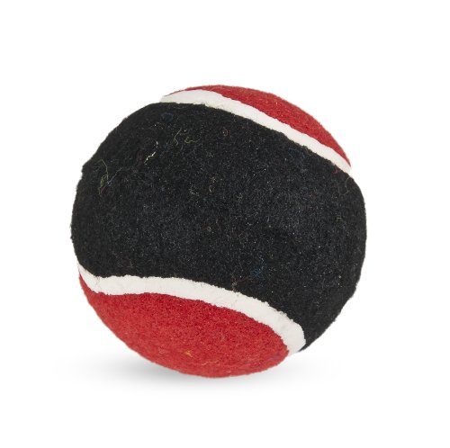 0029695308833 - PETMATE 30883 3-INCH 4-PACK DOGZILLA TUFF TENNIS BALL FOR PETS, LARGE, BLACK AND RED