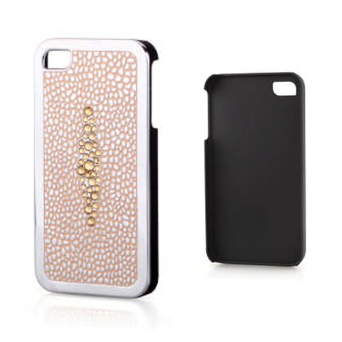 0029882101346 - BLING STING RAY DESIGN ELEGANT AMBER PEACH AND PINK VIOLET CASE FOR IPHONE 4 AND 4S IN THICK CHROME WITH GENUINE CRYSTALS INCLUDES SCREEN PROTECTOR AND CLEANING CLOTH. HIGH QUALITY AND STYLISH HARD COVER CASE COMES IN A BEAUTIFUL GIFT BOX