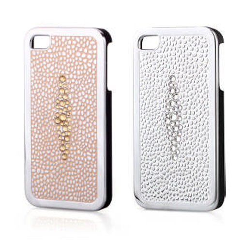 0029882101353 - BLING STING RAY DESIGN ELEGANT AMBER PEACH AND CRYSTAL WHITE CASE FOR IPHONE 4 AND 4S IN THICK CHROME WITH GENUINE CRYSTALS INCLUDES SCREEN PROTECTOR AND CLEANING CLOTH. HIGH QUALITY AND STYLISH COMES IN A BEAUTIFUL GIFT BOX