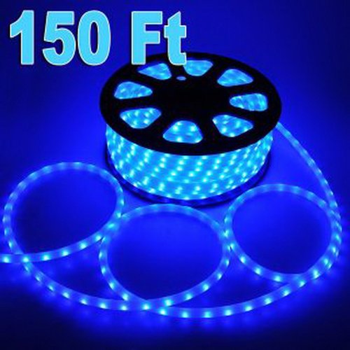 0029882474884 - SAP BRAND NAME 150' FEET LED ROPE LIGHTS BLUE COLOR 1/2 /13MM 1656 LEDS WITH ACCESSORIES CHRISTMAS DECORATION