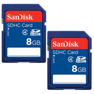 0029882577332 - SANDISK 8GB CLASS 4 SDHC FLASH MEMORY CARD - 2 PACK SDSDB2L-008G-B35