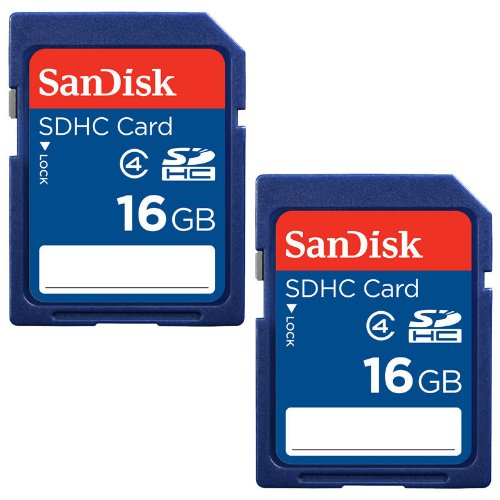 0029882577400 - SANDISK 16GB CLASS 4 SDHC FLASH MEMORY CARD - 2 PACK SDSDB2L-016G-B35 RETAIL PACKAGE
