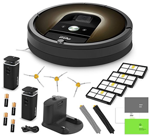 0029882767818 - IROBOT ROOMBA 980 VACUUM CLEANING ROBOT + 2 DUAL MODE VIRTUAL WALL BARRIERS (WITH BATTERIES) + 3 EXTRA SIDE BRUSHES + 4 EXTRA HEPA FILTERS + A SET OF AEROFORCE EXTRACTORS + MORE