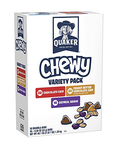 0030000562093 - QUAKER CHEWY GRANOLA BARS VARIETY PACK, 58 COUNT