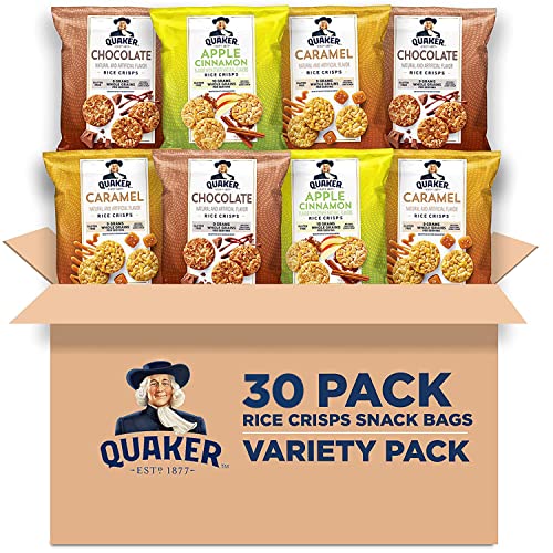 0030000566329 - QUAKER RICE CRISPS, GLUTEN FREE, 3 FLAVOR SWEET VARIETY MIX, 0.91OZ BAGS (PACK OF 30)