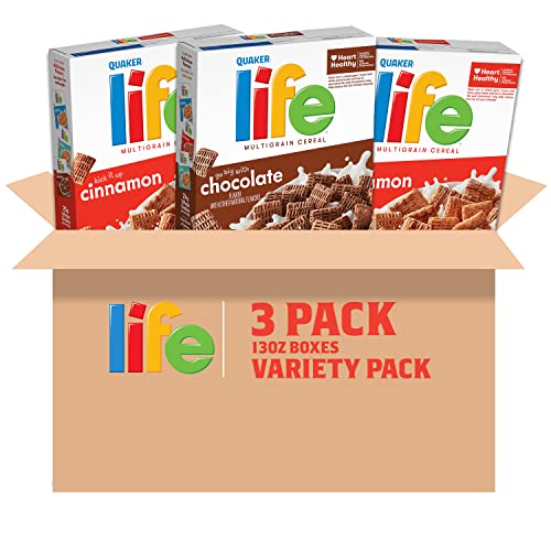 0030000570852 - QUAKER LIFE BREAKFAST CEREAL, CHOCOLATE FLAVOR AND CINNAMON VARIETY PACK, 39.1 OZ BOXES (3 PACK) (PACKAGING GRAPHICS MAY VARY)