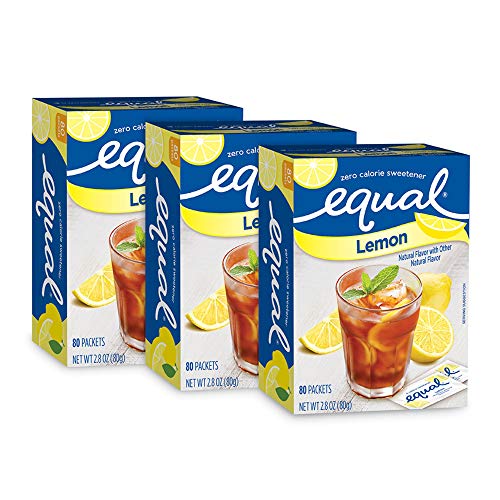 0300258902034 - WHOLE EARTH SWEETENER COMPANY EQUAL LEMON ZERO CALORIE SWEETENER, FLAVORED SUGAR SUBSTITUTE, 80 PACKETS, 3COUNT