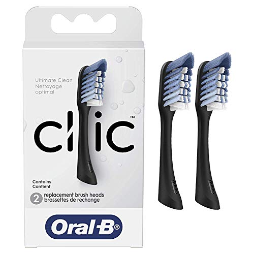 0300410106614 - ORAL-B CLIC TOOTHBRUSH REPLACEMENT BRUSH HEADS, BLACK, 2 COUNT