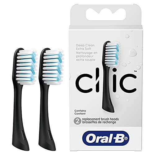 0300410108168 - ORAL-B CLIC TOOTHBRUSH REPLACEMENT BRUSH HEADS, DEEP CLEAN EXTRA SOFT, BLACK, 2 COUNT