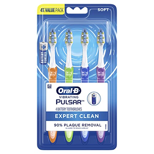 0300410108991 - ORAL-B PULSAR EXPERT CLEAN BATTERY POWERED TOOTHBRUSH, SOFT, 4 COUNT