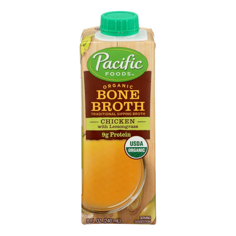 3005260305619 - PACIFIC NATURAL FOODS BONE BROTH - CHICKEN WITH LEMONGRASS - CASE OF 12 - 8 FL OZ.