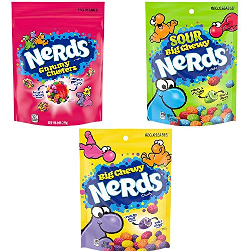 0300716614240 - NERDS VARIETY PACK, GUMMY CLUSTERS, BIG CHEWY, & SOUR BIG CHEWY, PACK OF 3