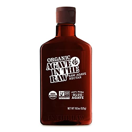0300716779857 - AGAVE IN THE RAW ORGANIC AGAVE NECTAR SWEETENER, BLUE AGAVE SYRUP, NO ERYTHRITOL, SUGAR SUBSTITUTE FOR COFFEE, BAKING, HOT & COLD DRINKS, NATURAL, LOW CARB, VEGAN, GLUTEN-FREE, 18.5OZ BOTTLE (1 PACK)