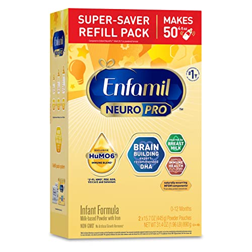 0300875121115 - ENFAMIL NEUROPRO BABY FORMULA, TRIPLE PREBIOTIC IMMUNE BLEND WITH 2FL HMO & EXPERT RECOMMENDED OMEGA-3 DHA, INSPIRED BY BREAST MILK, NON-GMO, REFILL BOX, 31.4 OZ (PACKAGING MAY VARY)