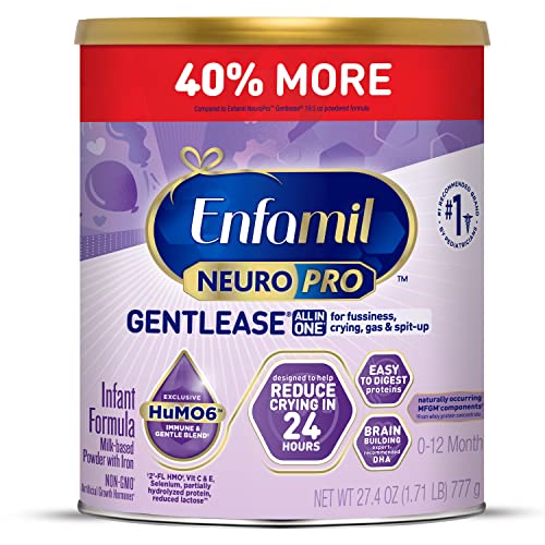 0300875121214 - ENFAMIL NEUROPRO GENTLEASE BABY FORMULA, BRAIN AND IMMUNE SUPPORT WITH DHA, CLINICALLY PROVEN TO REDUCE FUSSINESS, CRYING, GAS & SPIT-UP IN 24 HOURS, NON-GMO, POWDER REFILL BOX, 30.4 OZ (PACK OF 4)