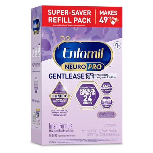 0300875121238 - ENFAMIL NEUROPRO GENTLEASE BABY FORMULA, BRAIN AND IMMUNE SUPPORT WITH DHA, CLINICALLY PROVEN TO REDUCE FUSINESS, GAS, CRYING AND SPIT-UP IN 24 HOURS, NON-GMO, POWDER REFILL BOX, 30.4 OZ