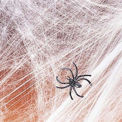 0000030108950 - HALLOWEEN SPIDER WEB STREACHABLE WHITE WITH SPIDERS PKG/1
