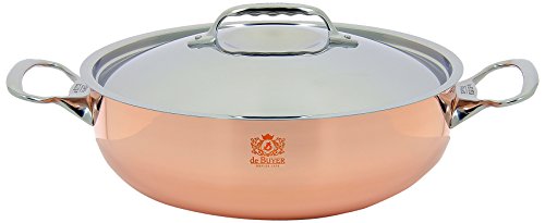 3011246241246 - DEBUYER PRIMA MATERA 3.2-QUART STAINLESS STEEL SAUTE-PAN, COPPER WITH STAINLESS STEEL LID