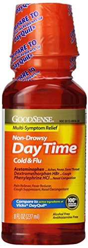 0301130656342 - GOODSENSE DAYTIME COLD AND FLU MULTI-SYMPTOM RELIEF, 8 FLUID OUNCE