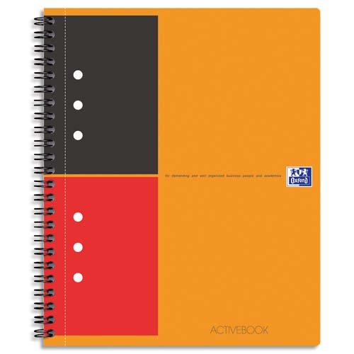 3020120389608 - OXFORD INTERNATIONAL ACTIVEBOOK 2 WIRE RULED WITH INTEGRAL POCKET 80 PAGES A5+ REF N001412 (PACK OF 5)