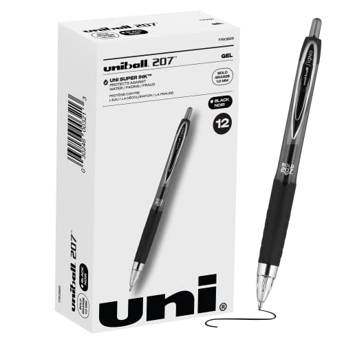0030246003213 - UNIBALL SIGNO 207 GEL PEN 12 PACK, 1.0MM BOLD BLACK PENS, GEL INK PENS | OFFICE SUPPLIES SOLD BY UNIBALL ARE PENS, BALLPOINT PEN, COLORED PENS, GEL PENS, FINE POINT, SMOOTH WRITING PENS