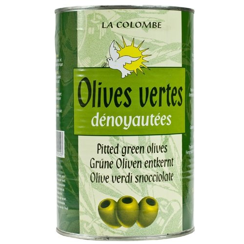 3025050400423 - PITTED FRENCH GREEN OLIVES - 1 CAN - 4.4 LB