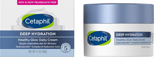 0302990117011 - CETAPHIL DEEP HYDRATION FRAGRANCE FREE HEALTHY GLOW DAILY FACE CREAM | 1.7 OZ | 48HR DRY SKIN FACE MOISTURIZER FOR SENSITIVE SKIN | WITH HYALURONIC ACID, VITAMIN E & B5 | DERMATOLOGIST RECOMMENDED