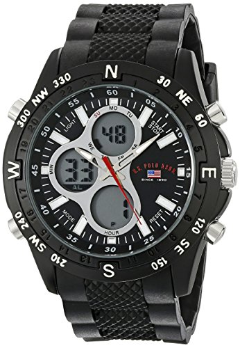 0030506277187 - U.S. POLO ASSN. SPORT MEN'S US9140 SPORT WATCH WITH BLACK RUBBER BAND