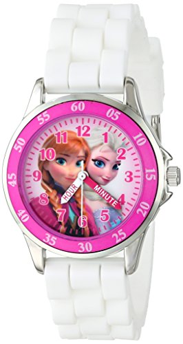 0030506359081 - DISNEY KIDS' FZN3550 FROZEN ANNA AND ELSA WATCH WITH WHITE RUBBER BAND