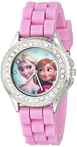 0030506359104 - DISNEY KIDS' FZN3554 FROZEN ANNA AND ELSA RHINESTONE-ACCENTED WATCH WITH GLITTERED PINK BAND