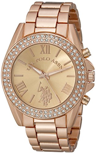 0030506387817 - U.S. POLO ASSN. WOMEN'S USC40037 ROSE GOLD-TONE WATCH WITH CRYSTALS