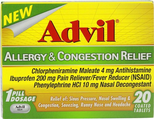 0305730196208 - ADVIL ALLERGY & CONGESTION RELIEF 20 COATED TABLETS