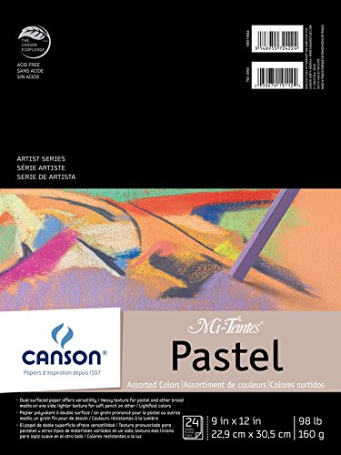 0030674191124 - CANSON MI-TEINTES PAD FOR PASTELS, 24 SHEETS, 9 BY 12-INCH