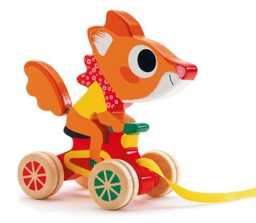 3070900062245 - DJECO / SCOUIC WOODEN SQUIRREL RACER PULL TOY