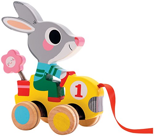 3070900062252 - DJECO / ROULAPIC WOODEN RABBIT RACER PULL TOY