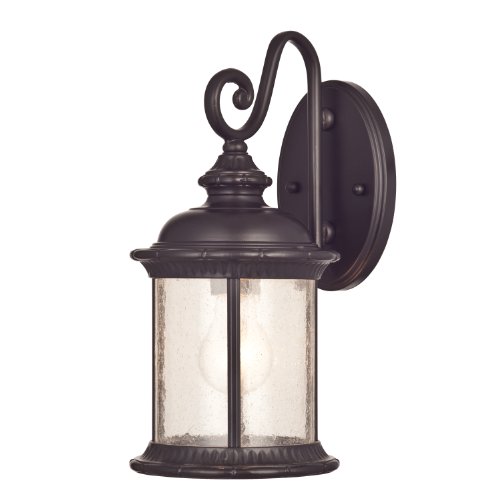 0030721623066 - WESTINGHOUSE 6230600 NEW HAVEN ONE-LIGHT EXTERIOR WALL LANTERN ON STEEL WITH CLEAR SEEDED GLASS, OIL RUBBED BRONZE FINISH