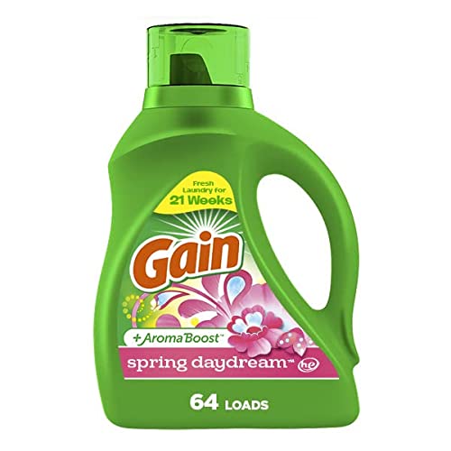0030772007198 - GAIN + AROMA BOOST LIQUID LAUNDRY DETERGENT, SPRING DAYDREAM SCENT, 64 LOADS, 92 FL OZ, HE COMPATIBLE