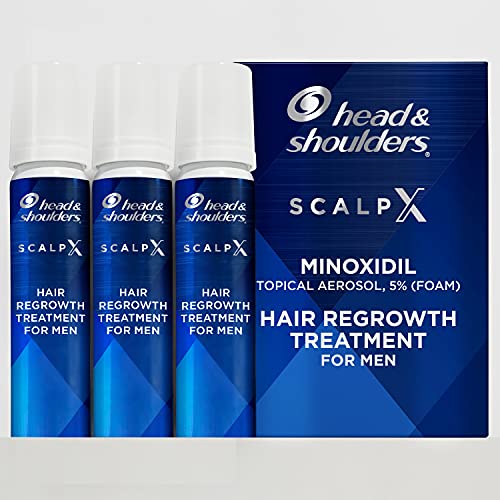 0030772017524 - HEAD & SHOULDERS SCALP X 5% MINOXIDIL HAIR REGROWTH TREATMENT FOR MEN, TOPICAL FOAM, 2.11 FL OZ, PACK OF 3 CANS (3 MONTH SUPPLY)