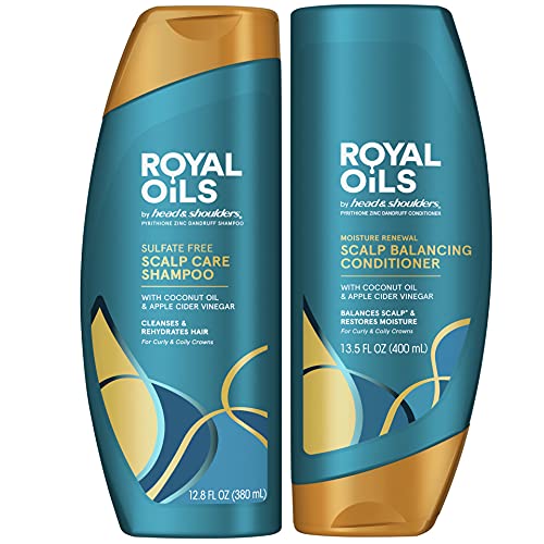 0030772023273 - HEAD & SHOULDERS ROYAL OILS SULFATE-FREE ANTI-DANDRUFF SCALP CARE SHAMPOO AND MOISTURE RENEWAL CONDITIONER FOR CURLY AND COILY HAIR, WITH COCONUT OIL AND APPLE CIDER VINEGAR, 12.8 FL OZ & 13.5 FL OZ