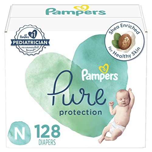 0030772046517 - DIAPERS SIZE 0, 128 COUNT - PAMPERS PURE PROTECTION DISPOSABLE BABY DIAPERS, HYPOALLERGENIC AND UNSCENTED PROTECTION, ENORMOUS PACK (PACKAGING MAY VARY)