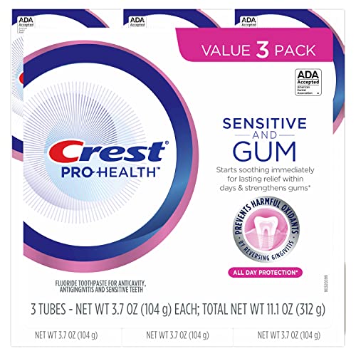 0030772067161 - CREST PRO-HEALTH GUM AND SENSITIVITY, SENSITIVE TOOTHPASTE, ALL DAY PROTECTION, 3.7 OZ, PACK OF 3